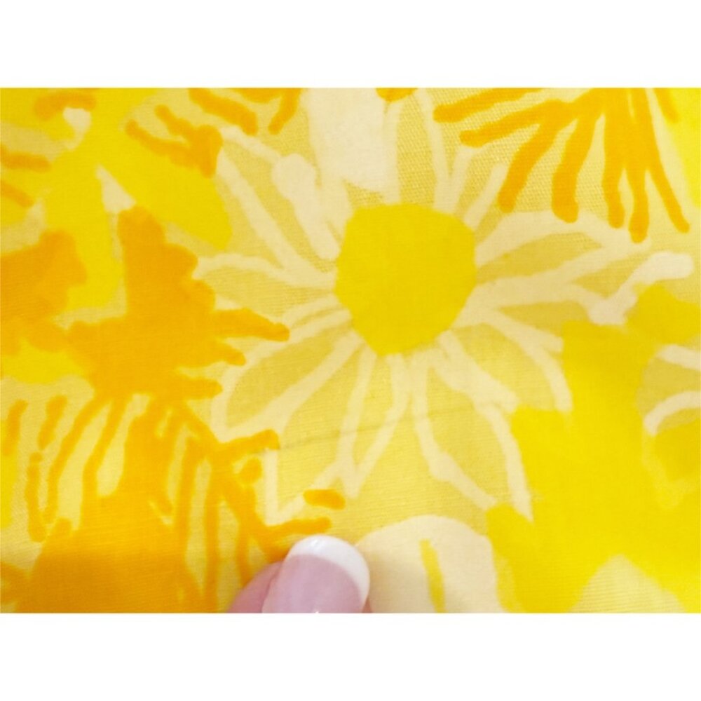 Vanda Fashions Vtg 1960s Mod Yellow Floral Print A line Sleeveless Dress Sz 10 - Picture 2 of 14